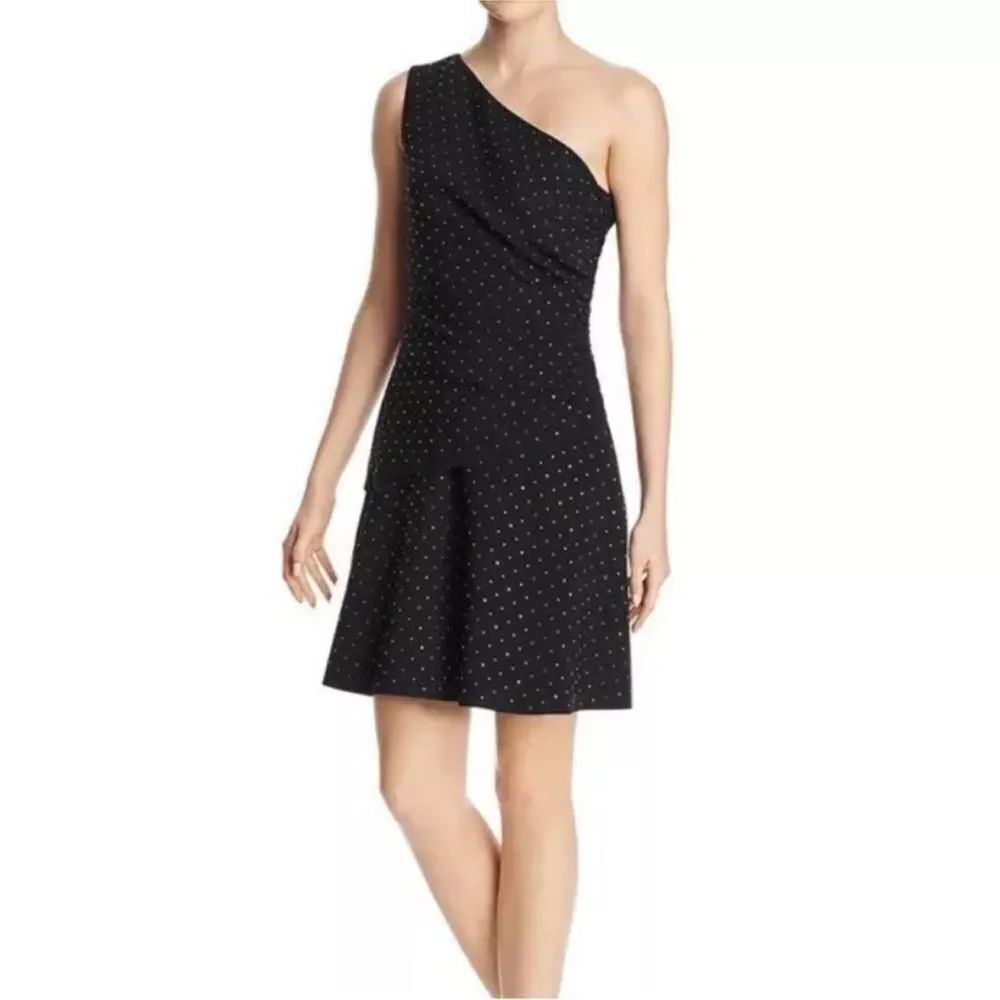 KOBI HALPERIN crystal detailedElegant Black One-Shoulder Dress, XL (US12)